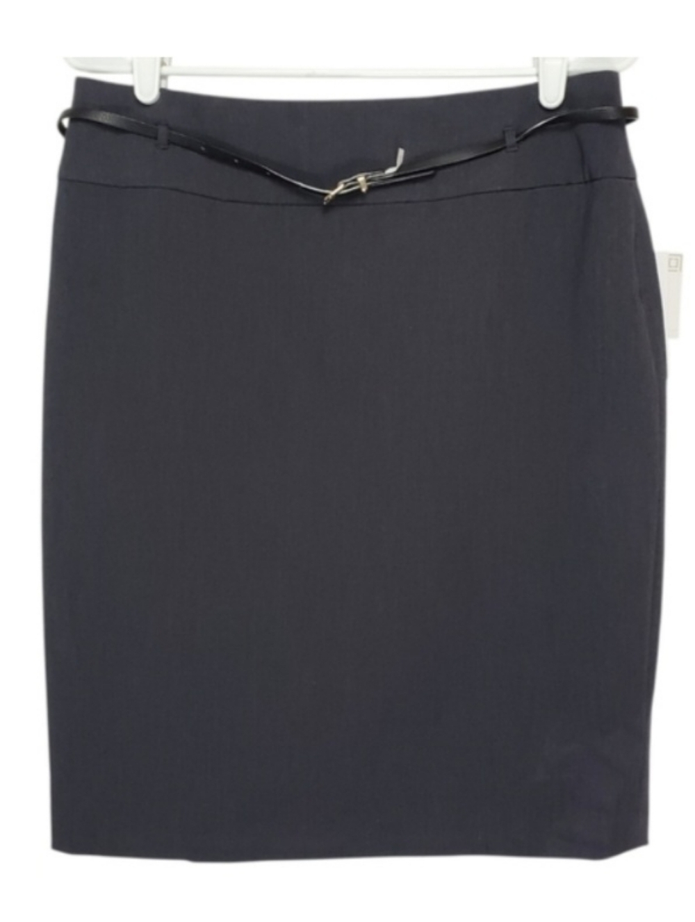 7137 * Liz Claiborne Career Pencil Skirt With Belt Charcoal Gray Size 8 NWT